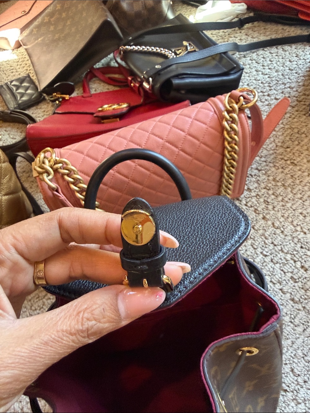 Louis Vuitton Monogram Small Drawstring Backpack in Brown and Black - Picture 10 of 11